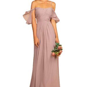 NWT Elizabeth K GL2615 Chiffon Prom Dress Mauve Size M